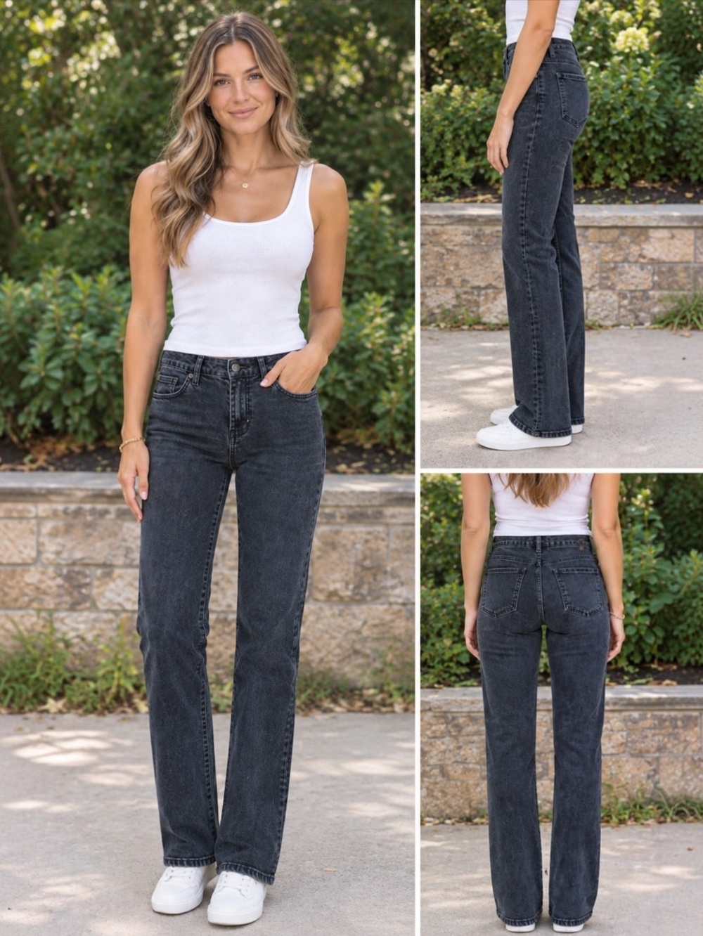Gap 1969 Real Straight Leg Washed Black Jeans Mid Rise Size 26 (28x30)